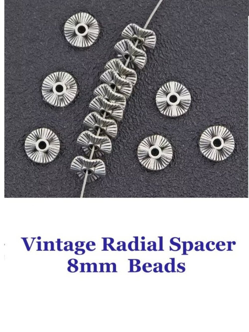 Vintage Radial Spacer 8mm  Beads  25 Pieces